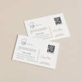 Carte D'accompagnement Scripts modernes Simple Clean Rsvp Mariage code QR