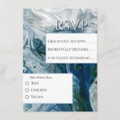 Carte D'accompagnement Sea Blues Alcohol Ink Paint Elegant Wedding (Devant)