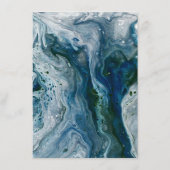 Carte D'accompagnement Sea Blues Alcohol Ink Paint Elegant Wedding (Dos)