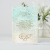 Carte D'accompagnement Sea Foam Beach Wedding Details ID837 (Debout devant)