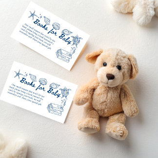 Carte D'accompagnement Sea you soon seashells baby shower book request