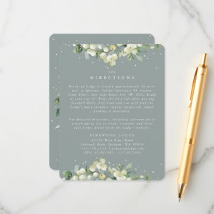Carte D'accompagnement Seafoam Snowberry+Eucalyptus Directions Bords