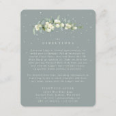 Carte D'accompagnement Seafoam Snowberry+Eucalyptus Mariage Directions (Devant)
