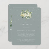 Carte D'accompagnement Seafoam Snowberry+Eucalyptus Mariage répétition (Devant / Derrière)