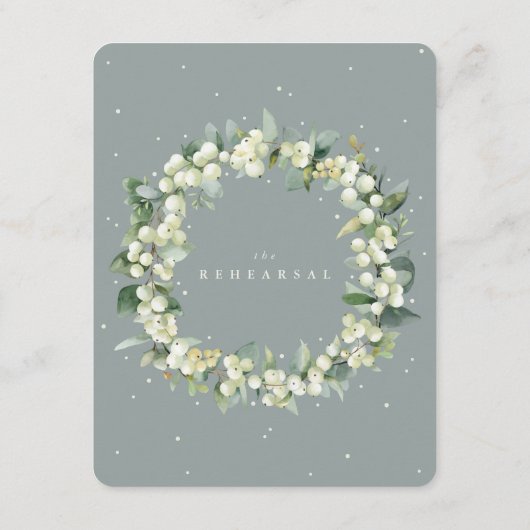 Carte D'accompagnement Seafoam Snowberry+Eucalyptus Mariage répétition (Dos)