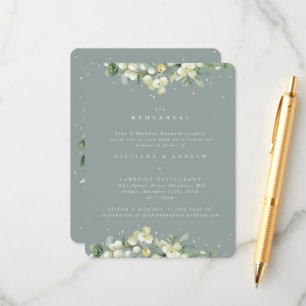Carte D'accompagnement Seafoam Snowberry+Eucalyptus Mariage répétition