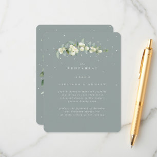 Carte D'accompagnement Seafoam Snowberry+Eucalyptus Mariage répétition