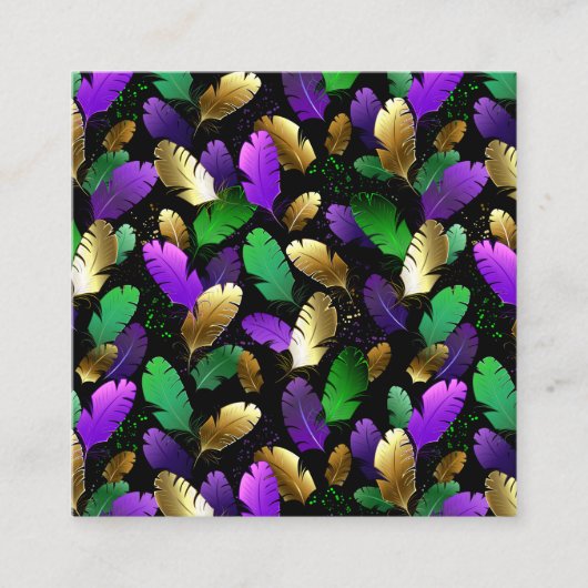 Carte D'accompagnement Seamless Pattern with Mardi Gras feathers (Devant)