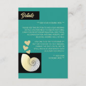 Carte D'accompagnement Seashell and Hearts, Beach Wedding Détail (Devant)