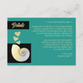 Carte D'accompagnement Seashell and Hearts, Beach Wedding Détail (Devant)