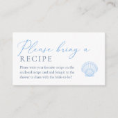 Carte D'accompagnement Seashell Bridal Shower recipe Enclosure Card (Devant)