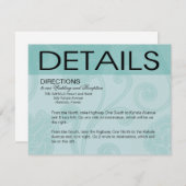 Carte D'accompagnement Seashell Dreams Beach Mariage Directions aqua (Devant / Derrière)