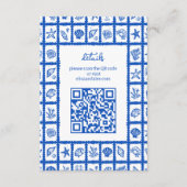 Carte D'accompagnement Seashell Grid Beach Wedding Code QR PERSONNALISÉ (Devant)