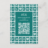 Carte D'accompagnement Seashell Grid Beach Wedding Code QR PERSONNALISÉ (Devant)