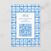 Carte D'accompagnement Seashell Grid Beach Wedding Code QR PERSONNALISÉ (Devant)