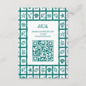 Carte D'accompagnement Seashell Grid Beach Wedding Code QR PERSONNALISÉ (Devant)