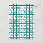 Carte D'accompagnement Seashell Grid Beach Wedding Code QR PERSONNALISÉ (Dos)