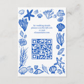 Carte D'accompagnement Seashells Frame Beach Wedding CUSTOM QR Code (Devant)