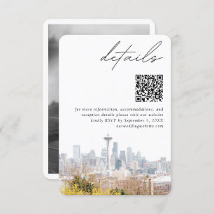 Carte D'accompagnement Seattle Mariage Kerry Park Détails QR Code Petit