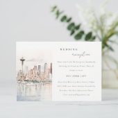 Carte D'accompagnement Seattle Washington Landscape Wedding Reception (Debout devant)