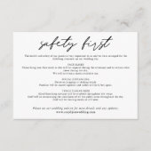 Carte D'accompagnement Sécurité First Simple Black White COVID sécurité (Devant)