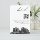 Carte D'accompagnement Sedona Arizona Mariage Détails modernes Code QR (Debout devant)