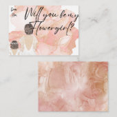 Carte D'accompagnement Seras-Tu Ma Fille Fleur ? | Script manuscrit (Devant / Derrière)