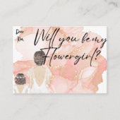 Carte D'accompagnement Seras-Tu Ma Fille Fleur ? | Script manuscrit (Devant)