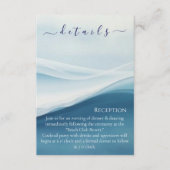 Carte D'accompagnement Serene Blue Abstract Beach Wedding Details (Devant)