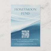 Carte D'accompagnement Serene Blue Abstract Beach Wedding Registry (Dos)