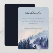 Carte D'accompagnement Serene Blue Watercolor Forest (Devant / Derrière)