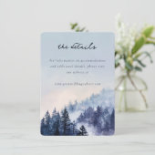 Carte D'accompagnement Serene Blue Watercolor Forest (Debout devant)