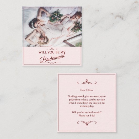 Carte D'accompagnement Serez-Vous Ma Femme D'Accueil ? Trois Bridesmaitre (Devant / Derrière)