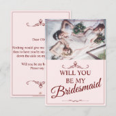 Carte D'accompagnement Serez-Vous Ma Femme D'Accueil ? Trois Bridesmaitre (Devant / Derrière)