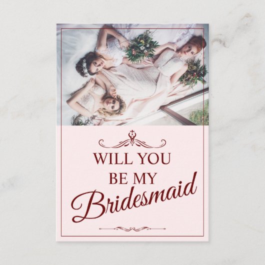 Carte D'accompagnement Serez-Vous Ma Femme D'Accueil ? Trois Bridesmaitre (Devant)