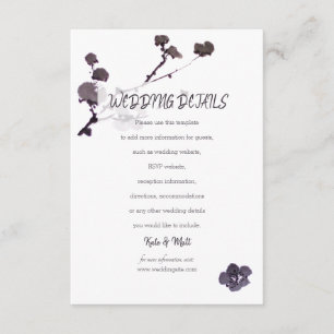 Carte D'accompagnement Série de fleurs de prune Détails du Mariage