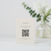 Carte D'accompagnement Serif Elegant Mariage moderne QR Code RSVP (Debout devant)