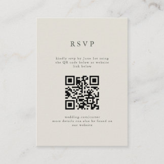 Carte D'accompagnement Serif Elegant Mariage moderne QR Code RSVP