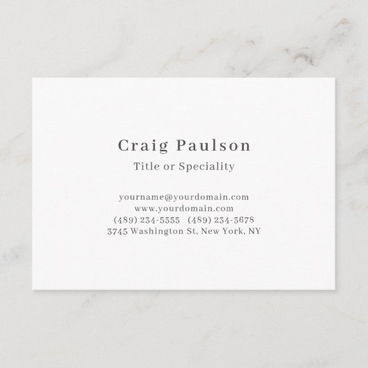 Carte D'accompagnement Serif Font Simple Professional Plain Minimalist (Devant)