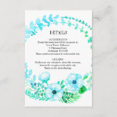 Carte D'accompagnement Serre de Mariage Turquoise Rustique Floral (Devant)