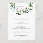 Carte D'accompagnement Serre | Détails du Mariage botanique aquarelle (Devant)