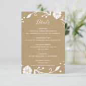 Carte D'accompagnement Serre Florale Rustique Faux Kraft Détails du Maria (Debout devant)