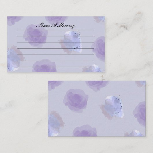 Carte D'accompagnement Share a Memory of a Loved One Card – Funeral (Devant / Derrière)