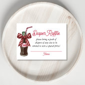 Carte D'accompagnement She’s Ready to Pop Cola Bottle Diaper Raffle 