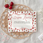 Carte D'accompagnement She's the Cherry on top Diaper Raffle<br><div class="desc">Encourage guests to bring diapers for a chance to win a prize with this editable cherry themed diaper raffle ticket card.</div>