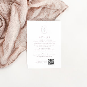Carte D'accompagnement SHYLAH Dusty Rose Élégant Monogramme Détails du Ma