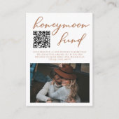 Carte D'accompagnement Sienna Brown Script Mariage Photo Honeymoon Fund (Devant)