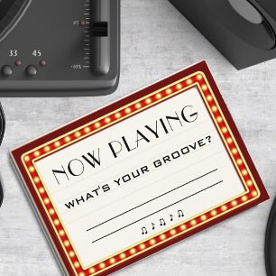 Carte D'accompagnement Signe Retro Cinema Theater Marquee Demande de chan