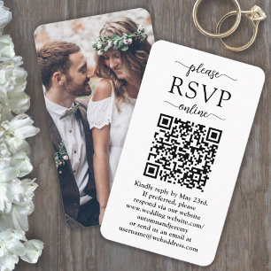 Carte D'accompagnement S'il vous plaît RSVP Site Mariage en ligne QR Code