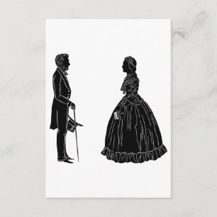 Carte D'accompagnement silhouette d'abraham lincoln et de mary todd linco